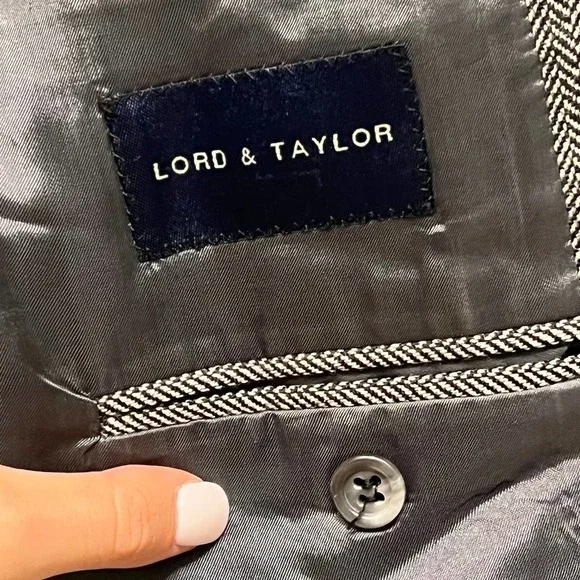 Lord & Taylor Jack Victor Collection Mens Gray Suit Jacket Size 46